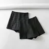 Shorts femininos Mulheres Mini Skort Front, estilo de saia de alta subida, com saias causais