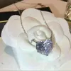 Chaînes Mode Amour Cristal Zircon Coeur Collier Pendentif Pour Femmes Blanc Jewlery GiftChains