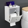 Toilet Paper Holders Multifunction Holder Waterproof Tissue Storage Box Creative Wall Mounted Racks Bathroom Accessories 230308