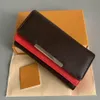 2019 shpping Fondo rosso intero portafoglio lungo da donna portamonete multicolor firmato Porta carte scatola originale donna zip classica224M