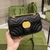 Borse a tracolla da donna con motivo a onda V da 26 cm G Borsa a tracolla a catena da donna Borse in pelle trapuntata a forma di cuore famoso designer femminile