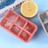 Eiscreme-Werkzeuge, 6 Gitter, Silikon-Eiswürfelform mit Deckel, DIY weicher Boden, große quadratische Eiswürfelform, Eiswürfelbereiter, Tablett, Küche, Bar, Party-Werkzeuge Z0308