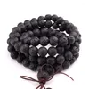 Strand 108PCS 6mm / 8mm / 10mm Noir Lave Long Bracelets Bracelet Pour Femmes Hommes Mode À La Main Prière Malas Pierre Naturelle Perlé Bracelet