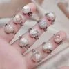 Bröllopsringar 1pc naturliga stenar läkande kristall rå agat kvarts körsbärs agater justerbar öppen fingerring för kvinnor mode smycken