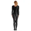 Women's Swimwear Women's Swimsuit One Piece Lingerie Smooth Long Sleeve Bodystocking Nightwear Gymnastic Solid Color Round Neck Bodysuit