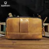 Sacs de taille Sac en cuir véritable Fanny Cowhide Ceinture Bum Leg Hip Packs Hommes Rétro Grande Capacité Porte-téléphone Portefeuille Pochette de carte extérieure