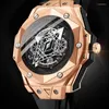 Kol saatleri 2023 erkek moda çelik kasa silikon kayış iş lüks kuvars bilek saatleri erkek montre