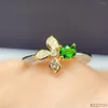 Cluster Rings KJJEAXCMY Fine Jewelry S925 Sterling Silver Inlaid Natural Diopside Girl Lovely Ring Support Test Chinese Style Selling