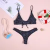 Maillots de bain pour femmes Femmes Maillot De Bain Sexy Dos Auto-Cravate String Bikini Ensemble Été Maillot De Bain Deux Pièces À Pois Maillots De Bain De Plage