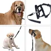 Dog Collars Harness Adjustable Muzzle Halter Leader Belt Collar Head No Pull Bite Straps Training Leash Pet Accessory