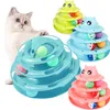 Cat Toys 4 Levels Tower Tracks S Toy Interactive Intelligence Training Amusement Plate Pet Products Tunnel 230309