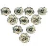 Fleurs décoratives 10pcs Rose Shape Artificial Flower Head Polyester Anti-Agge Polyester accessoires Fake Home Decor