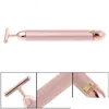 24K Beauty Bar Facelift Stick Jade Facial Masr Roller Vibration Tool Skin Care Mas Sticks Pink Color Barra de Belleza 24k Rodillo de Estiramiento Facial Jade Masr