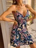 Sukienki swobodne Hirigin Modna druk letnia sukienka na plażę luźne mini-liniowe mini seksowne backless Sling