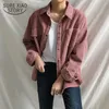 Women's Blouses Shirts Vintage Corduroy Shirt Women Korean Blouse Femme Loose Boyfriend Style Woman Shirts Casual Asymmetrical Pockets All-match 11537 230309