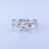 Кластерные кольца 1CT 1CT MOISSANITE RING SHINY GEMSTOSTE LAB LAB TESS Тест подачи алмаза