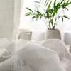カーテンホワイトコットンリネンヤーンカーテン用寝室リビングルームスタディカスタムチュール