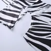 Casual Dresses YT Sexy Summer Club For Women 2023 Zebra Striped Asymmetric Cut Out Backless Halter Bodycon Mini Dress