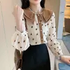 Women's Blouses 2023 French Double Collar Chiffon Shirt Women's Loose Western Style Design Doll Top