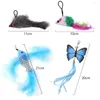 Cat Toys Toy Funny Interactive Feather Self-Excited Hanging Door Retractable Scratch Rope Mouse Stick Pet Supplies