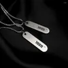 Pendant Necklaces Megin D Stainless Steel Titanium Birthday Number Couple Match Hip Hop Badge Collar Chains Necklace For Men Women Jewelry