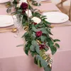 Decorative Flowers Artificial Eucalyptus Garland Greenery Silk Leaves Vines Faux Silver Dollar Plants For Wedding Party Home Decoration