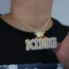 Chains Men Women Hip Hop Crown With King Pendant Necklace Long Rope Chain HipHop Iced Out Bling Necklaces Fashion Charm Jewelry