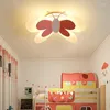 天井のライトプリンセスルームランプモダンミニマリストの女の子の子供向けクリエイティブバタフライベッドルーム