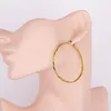 Boucles d'oreilles créoles en acier inoxydable pour femmes, couleur or, rondes, simples, jolies fêtes, bijoux d'oreilles quotidiens, 2023 E0175 CN (origine)