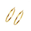 Creolen Edelstahl Ohrring Für Frauen Gold Farbe Rund Einfach Schön Party Täglich Ohrschmuck 2023 E0175 CN (Herkunft)