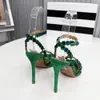 Aquazzura 10.5cm Stileetto Sandals Pumps Sheeple Strap Crystal Dedorative Partyイブニングシューズレディースデザイナーハイヒールファクトリーフットウェア
