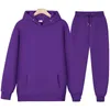 Herren-Trainingsanzüge, Herren- und Damen-Trainingsanzug, Herbst, lässig, solide Langarm-Pullover, Hosen, zweiteilige Sets, übergroßer Fleece-Kapuzen-Sportanzug, 230308