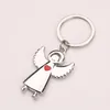 Keychains Red Heart Angel Key Chain Gift Car Ring Women Men Metal Keychain Lovers Group Patry Jewelry Holder