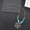 Chaînes Vintage évider fleur femmes pendentif collier pour bohème ethnique fête bijoux de mode