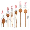 Japanese cutlery Wood spork spoon Household gift irregular shape personality spork spoon Love spoon