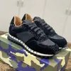 Designer Running Shoes Mens Camouflage Sneaker Men Trainer Military Green Mesh Fabric Pastel Gray Marine Nappa Leather Luxury Platform Rivet Sneakers size 38-46