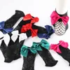 Women's Harajuku Black Breathable Bow knot Fishnet Socks.Sexy Hollow out Mesh Nets Socks Ladies Girl's Bow Sox