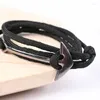 Charm Bracelets WANGAIYAO2023 Vintage Men's Bracelet Leather Anchor Fish Hook Hand Rope Navy Style Hand-woven Couple