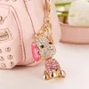 Keychains Poodle Dog Cute Charm Pendant YSK093 Rhinestone Crystal Wallet Bag Key Chain of Women's Fashion Smyckesgåvor