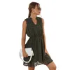 Abiti casual Donna Estate 2023 Abito in chiffon con volant per Cool Lady Fashion scollo a V nano rughe