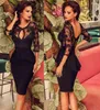 Vestidos casuais 2023 vestido vintage mulheres sexy o-pescoço de renda floral hollow out bodycon slim fit peplum vestidos