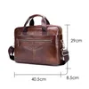 Briefcases Men's Briefcase Genuine Cowhide Leather Business Laptop Messenger Bag 230309