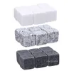 30set Ice Buckets Natural Stones Whiskey Stones Cooler Rock Soapstone Ice Cube With Velvet Storage Pouch LT277