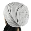 Bonnets bonnet/crâne casquettes hommes femmes chapeau couleur mélangée coton rayé Hip Hop hiver chaud écharpe tricot longue coiffure ample Skullies