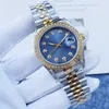 2023 여성 다이아몬드 시계 41/36mm 자동 31mm/28mm 쿼츠 박스와 함께 시계 시계 Sapphire 방수 손목 시계 mens 고급 골드 시계 라운드 스테인리스 스틸 시계