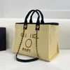 pink tote shoulder beach channel bag with handle canvas totes chain shoulder strap medium size women shopping on the go cc beach tote luxury designer handbag women