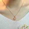 ペンダントネックレス到着ハートオパールペンダントローズゴールドカラーチェーンホワイトクリスタルネックレスBijoux Femme FriendsPendantの贈り物