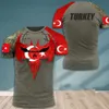 NF7U 2023 NOWOŚĆ T-shirt drużynowej męskiej i kobiet weteranów armii tureckiej Soldier Print Summer Pullover Neck krótki rękawa Owwony odzież Camisa 8CBW