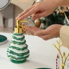 Liquid Soap Dispenser Ceramic Lotion Bottle Creative Christmas Tree Shape Shampoo Body Wash Household Portable Bathroom Ornament 230308