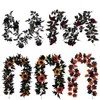 Fiori decorativi ghirlande da 180 cm Black Artificial Vine Decoration Halloween da parete interno Decorazione della camera